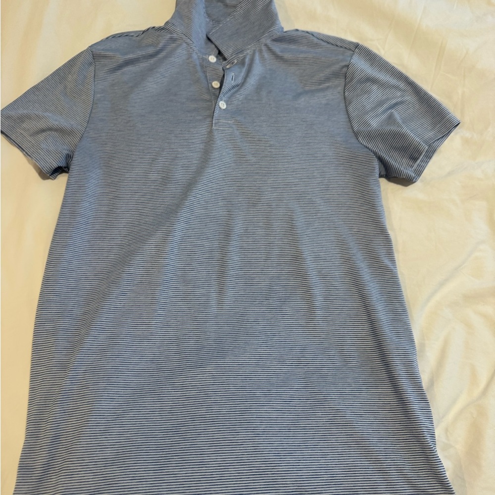 All in Motion Men's small blue Striped Polo Shirt dri-fit